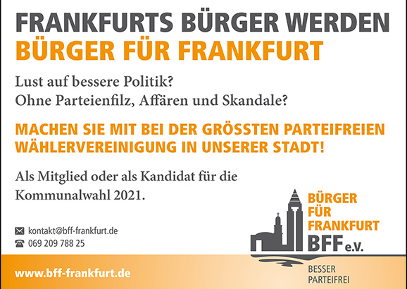 Werden auch Sie ein Bürger Für Frankfurt!