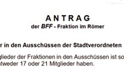 BFF-Fraktion stellt 6 Reformanträge für den Römer